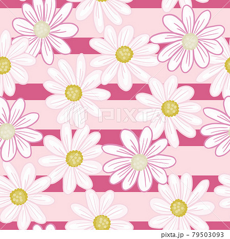 花柄 壁紙 デイジー柄 ピンク 背景 イラスト花のイラスト素材