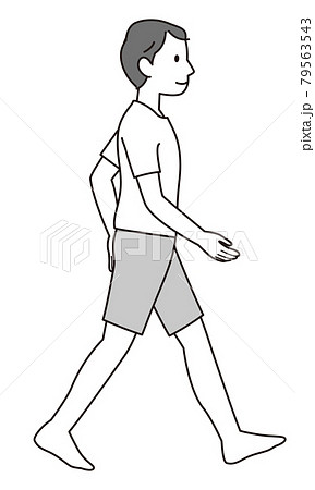 横歩きのイラスト素材