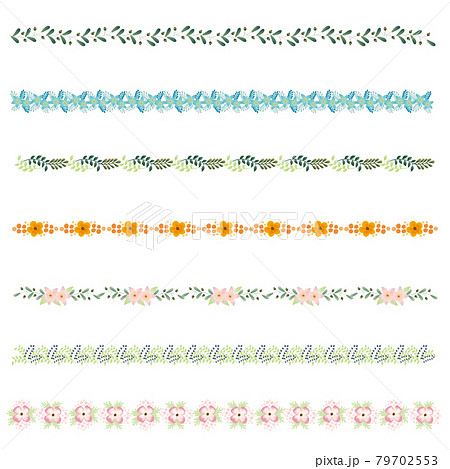飾り罫 ライン 線 手描きのイラスト素材