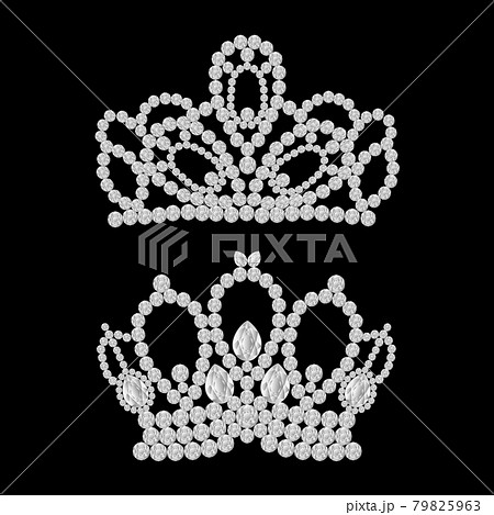 ティアラ 王冠 かわいい イラストの写真素材