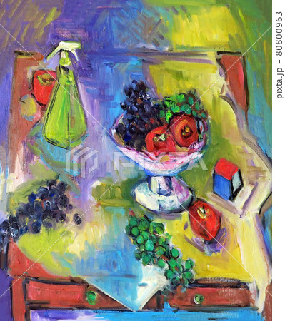 油絵 静物画 静物 フルーツのイラスト素材 - PIXTA