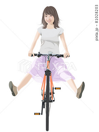 自転車 正面のイラスト素材