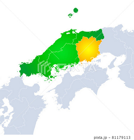 岡山 岡山県 日本地図 マップのイラスト素材