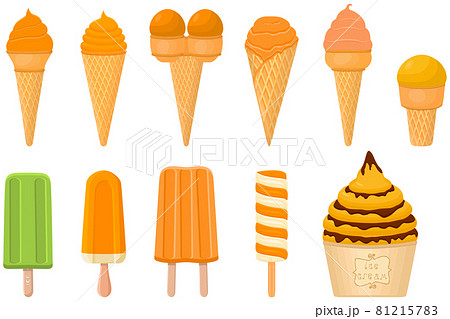 オレンジシャーベット色の写真素材