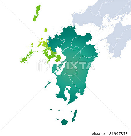 長崎県 長崎 マップ 地図のイラスト素材