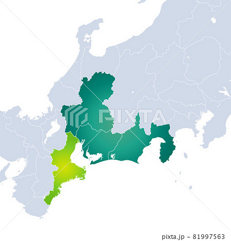 県境 マップ 近畿地方 都道府県の写真素材