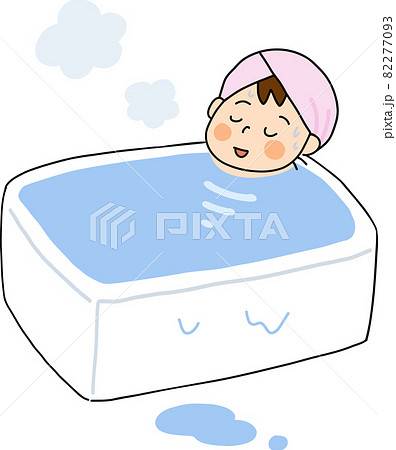 入浴 女の子 風呂のイラスト素材
