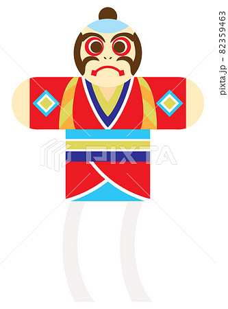 お正月の奴凧のイラスト素材のイラスト素材