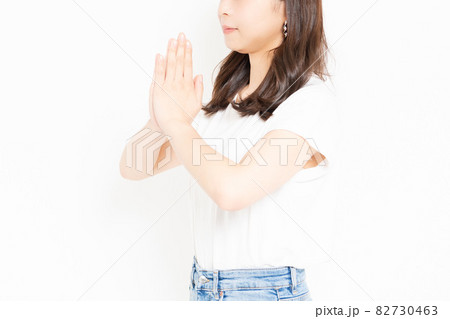 祈る 願い 願う 手の写真素材