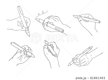ペンを持つ手のイラスト素材