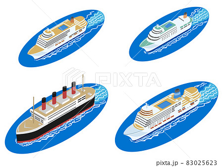 豪華客船のイラスト素材
