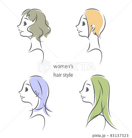 ヘアスタイルのイラスト素材