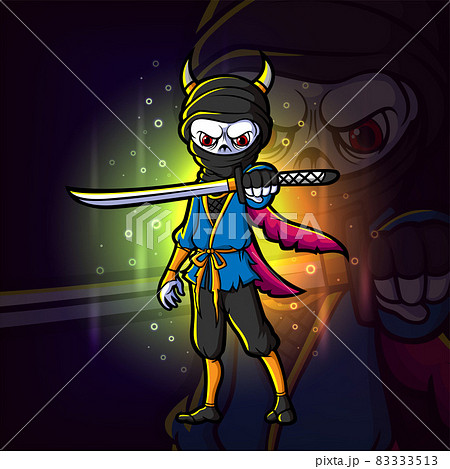 The Grim With The Sword Esport Logo Designのイラスト素材