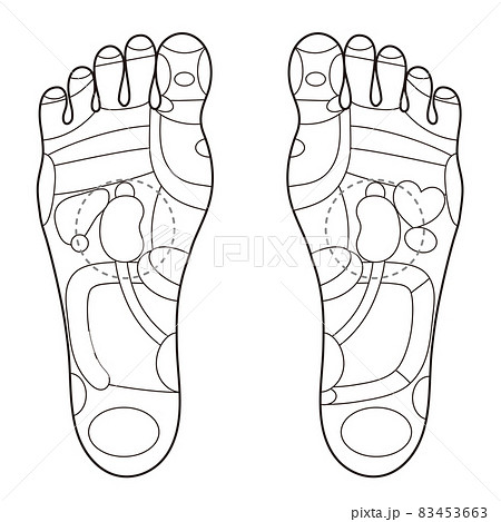 足裏リフレクソロジーのイラスト素材