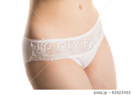 Naked beautiful woman in panties with - Stock Photo [95571252] - PIXTA