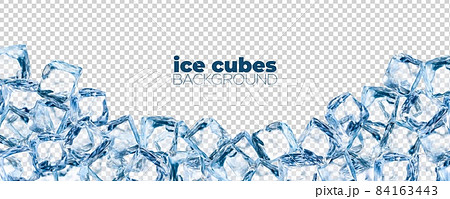 Frozen ice cubes isolated on a kitchen bench, Stock image