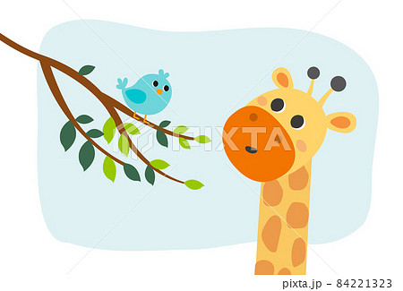 キリンの顔のイラスト素材