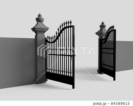 開門のイラスト素材