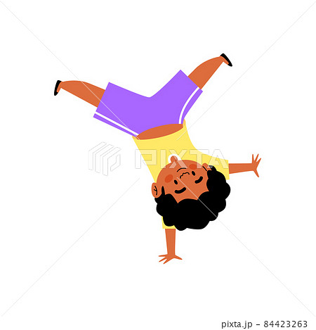 少年 逆立ち トレーニング 男の子のイラスト素材