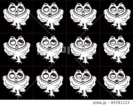 ミミズクのイラスト素材