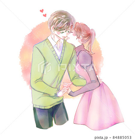 イラスト カップル 手描き 男女 かわいいのイラスト素材 イラスト カップル 手描き 男女 かわいいのイラスト素材