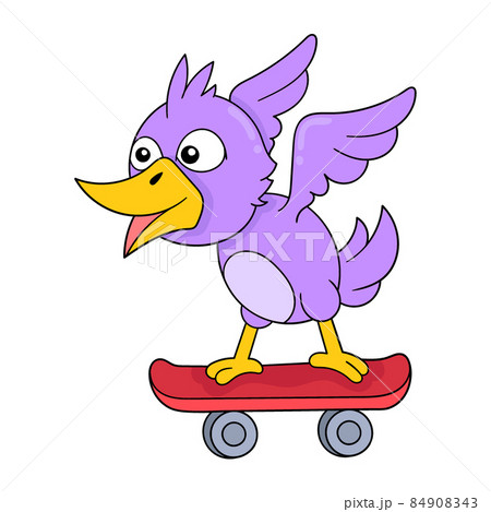 スケボー キャラクターのイラスト素材