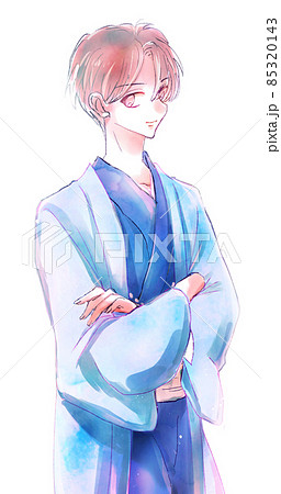 着物姿の男性のイラスト素材