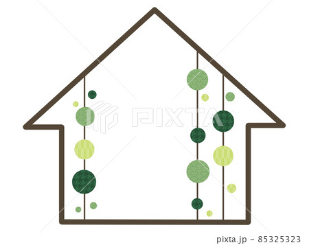 家 フレーム 枠 住宅のイラスト素材