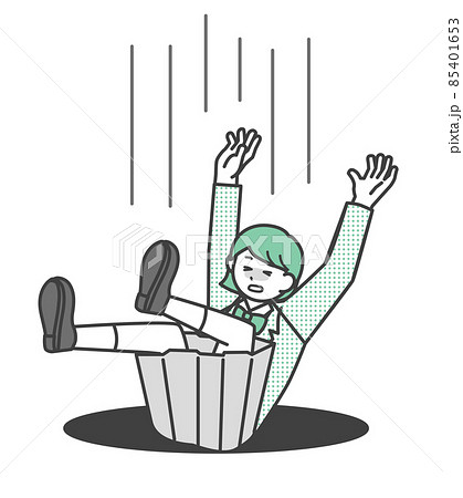 落下 落ちる 人 イラストの写真素材