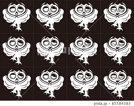 鳥 シルエット 飛翔 羽ばたく イラストのイラスト素材