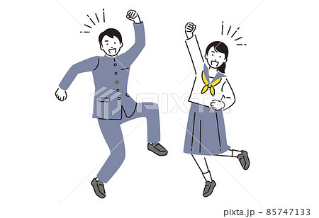 男性 男 ジャンプ ポーズ 人物の写真素材