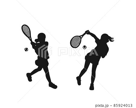 スポーツ シルエット 球技 テニスのイラスト素材