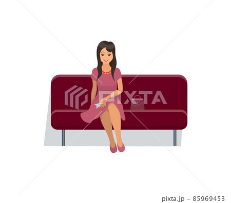 セクシー ドレス 座っている 座るのイラスト素材