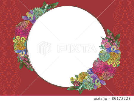 大正 大正ロマン 和柄 花のイラスト素材