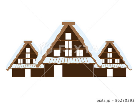 合掌造りのイラスト素材