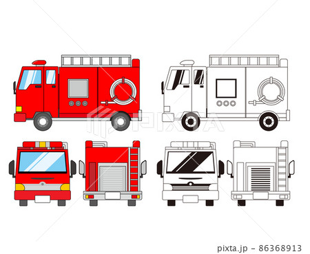 消防車 かわいいのイラスト素材