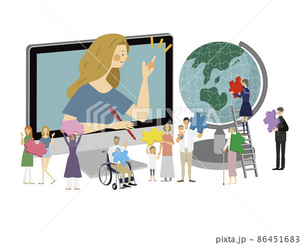 テレビ電話のイラスト素材