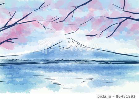 富士山 水彩画 山 富士のイラスト素材 - PIXTA