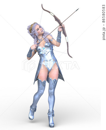 female warrior with bow and arrow