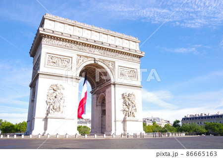 人気日本製■ フランス パリ エトワール 凱旋門 風景写真 ★額縁付A3サイズ 自然、風景