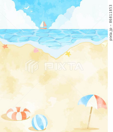 夏 水彩のイラスト素材