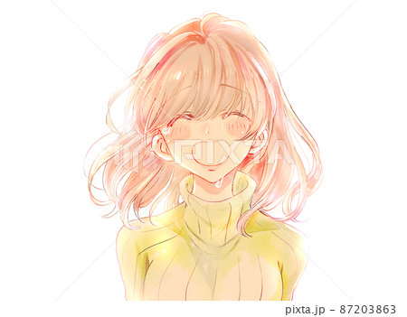 泣き笑いの写真素材