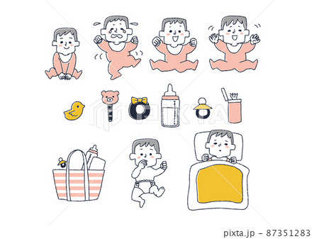 赤ちゃん 乳幼児 座り 可愛いのイラスト素材 赤ちゃん 乳幼児 座り 可愛いのイラスト素材