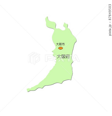 大阪 日本地図のイラスト素材