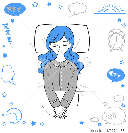 寝る 睡眠のイラスト素材集 ピクスタ