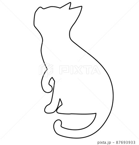 猫 ネコ 座る 横向きのイラスト素材