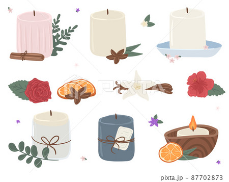 ロウソク キャンドル 炎 おしゃれのイラスト素材