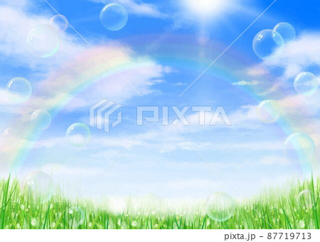 虹のそら 虹 太陽 空 希望の写真素材 - PIXTA