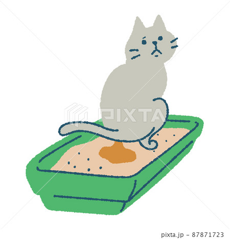 ネコトイレのイラスト素材