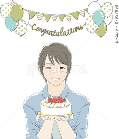 誕生日ケーキ バースデーケーキ のイラスト素材集 ピクスタ